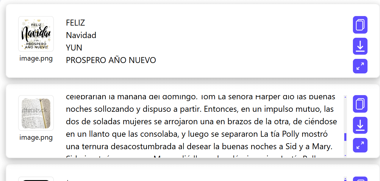 texto extraído en segundos